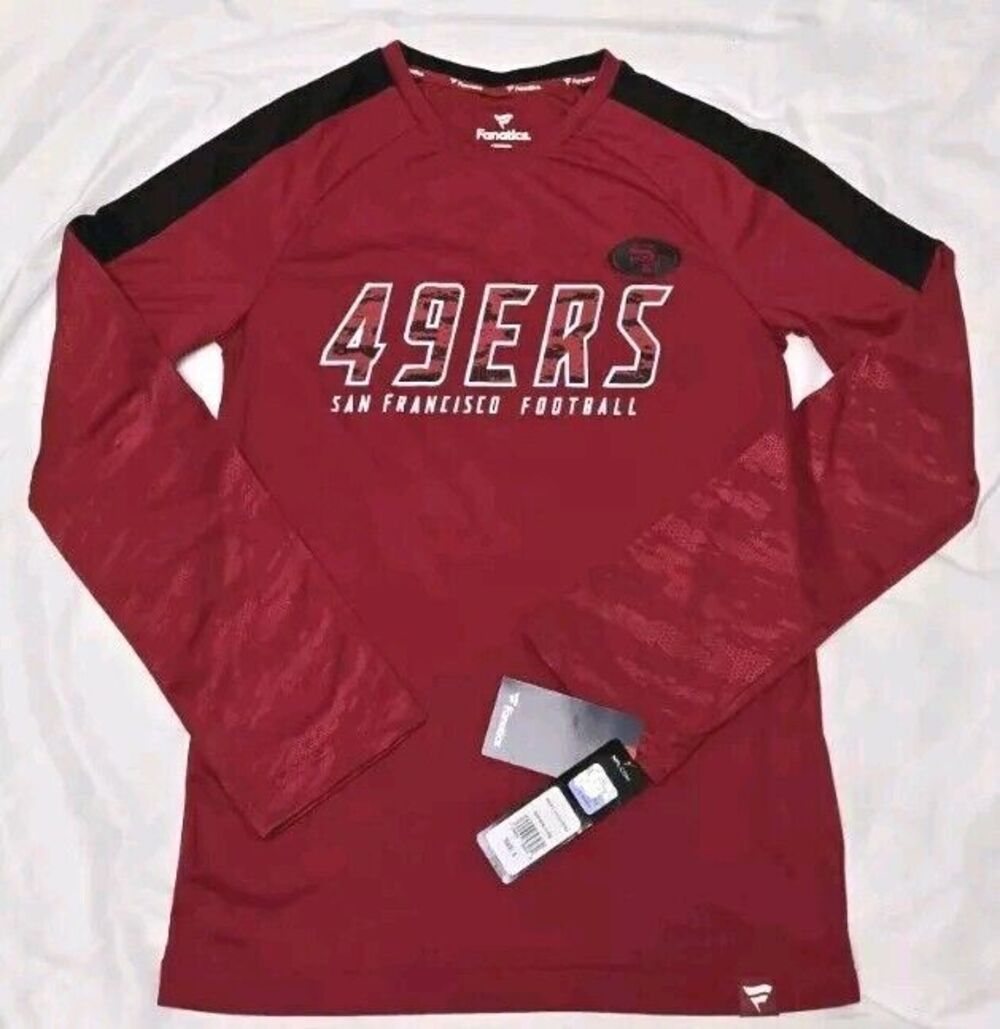 Fanatics San Francisco 49ers Long Sleeve Size S Red Camouflage Sleeves NWT